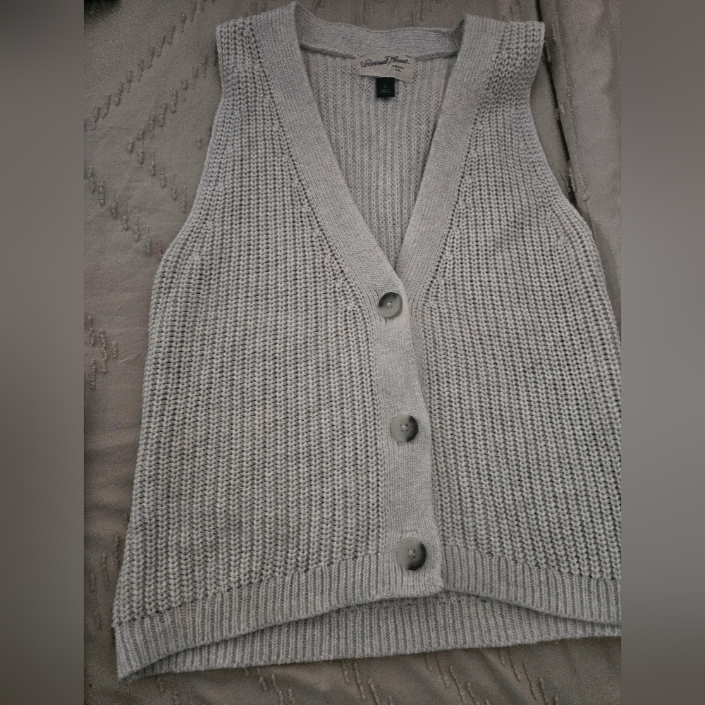 NWOT Light Gray V-Neck Sweater Vest